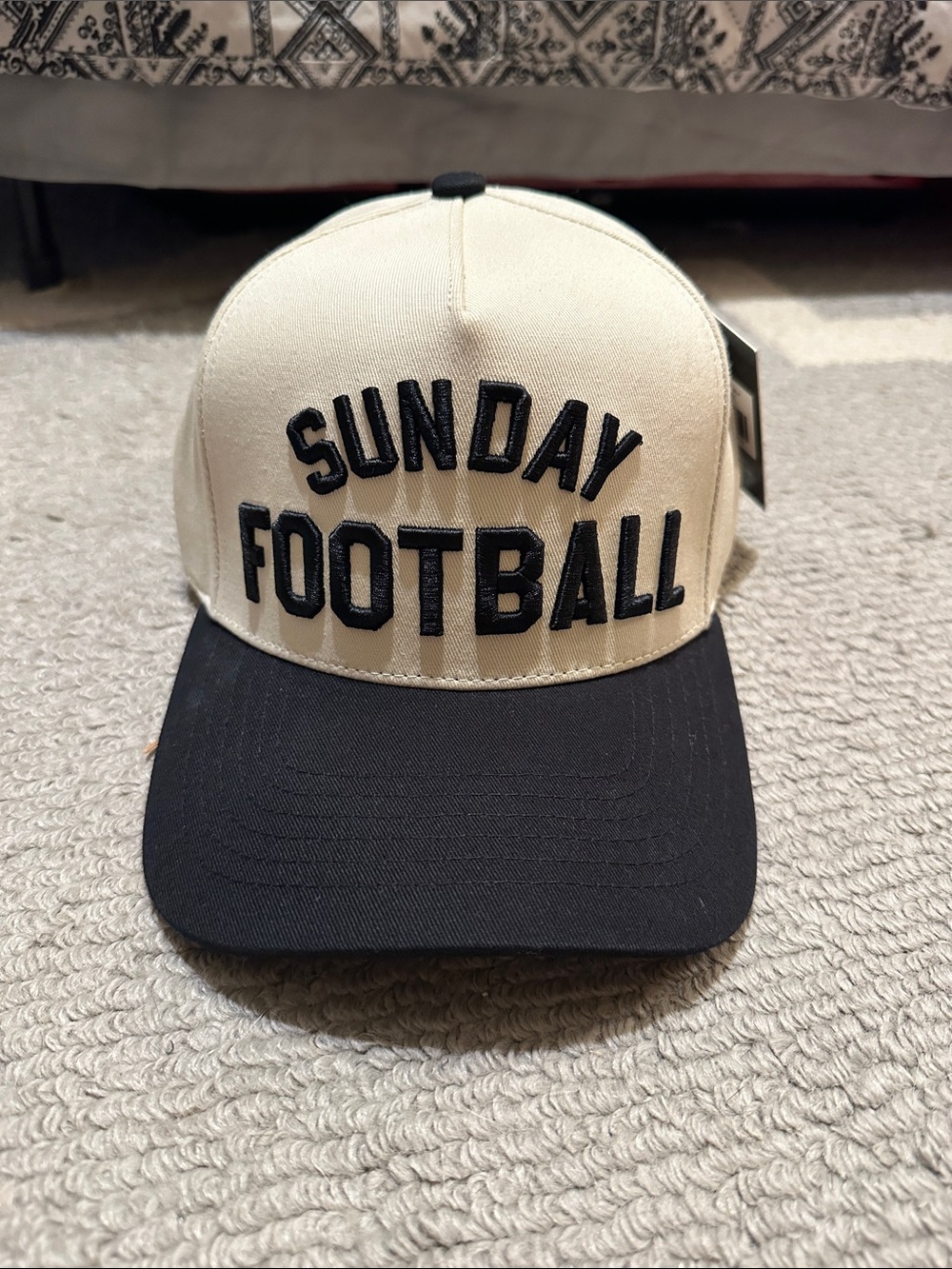 "Sunday Football" Two-Tone Tan & Black CC Trucker Hat Baseball Cap